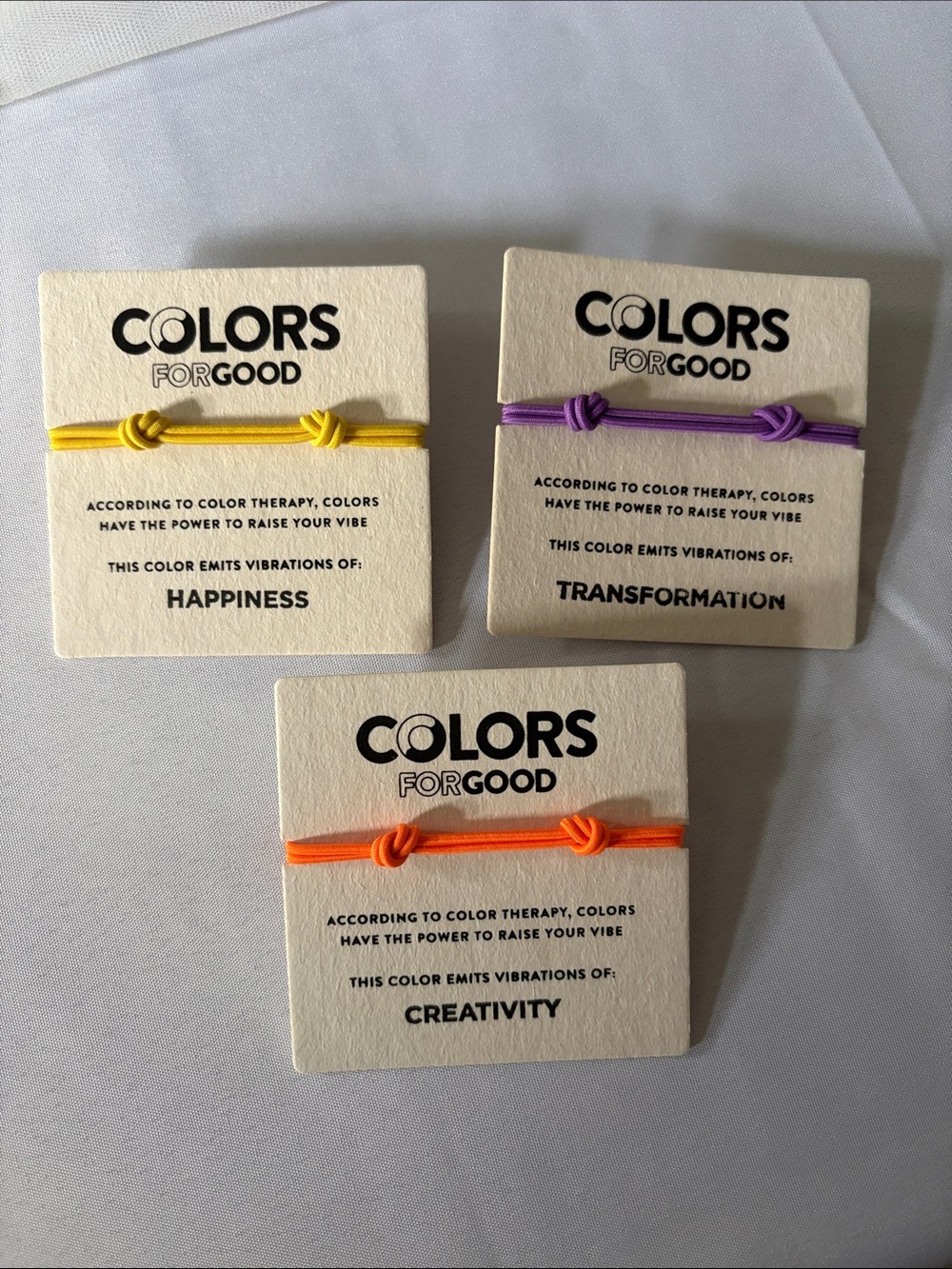 Colors Forgood bracelets set of 3. NWT